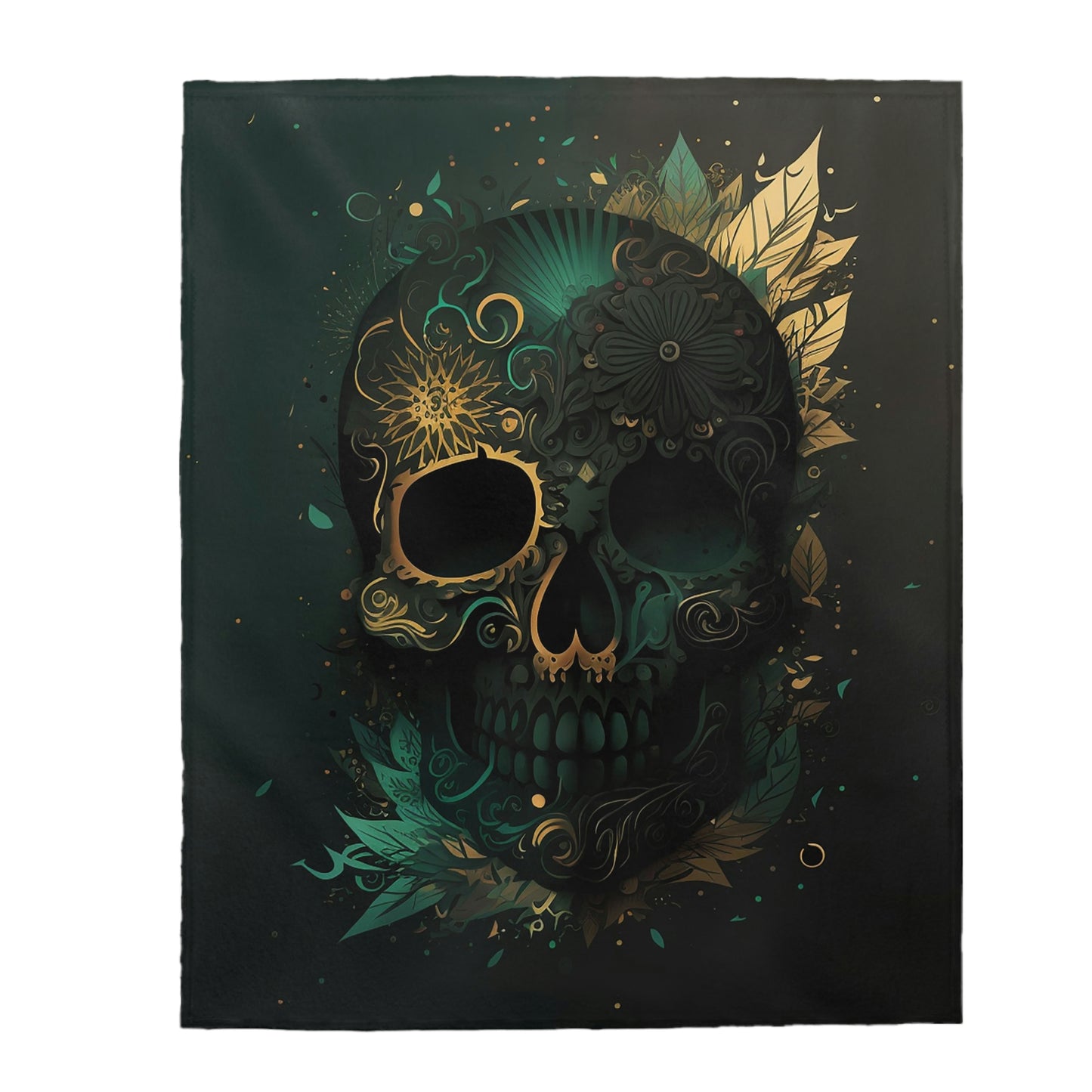 Green and Gold Velveteen Plush Blanket