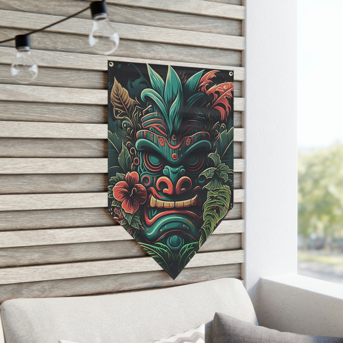 Green Tiki Pennant Banner
