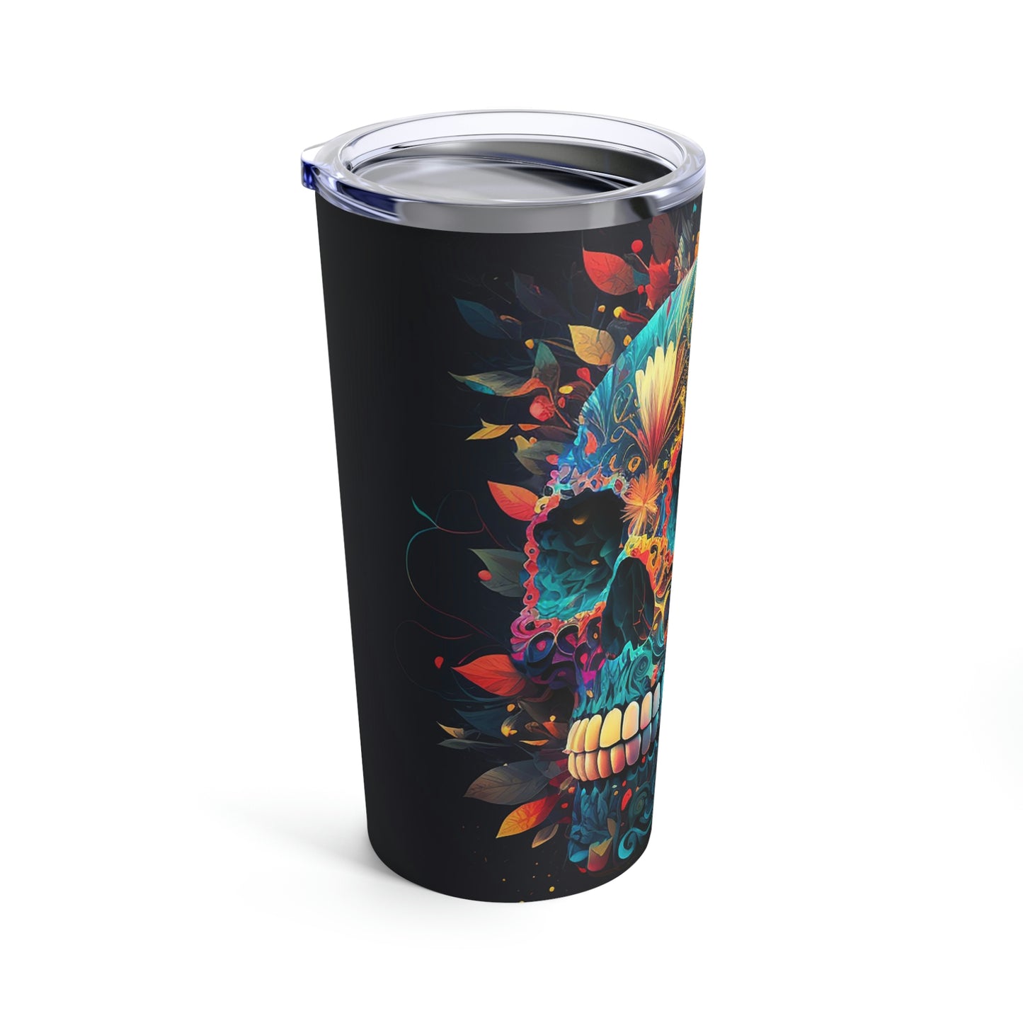 Blue Sugar Skull Tumbler 20oz