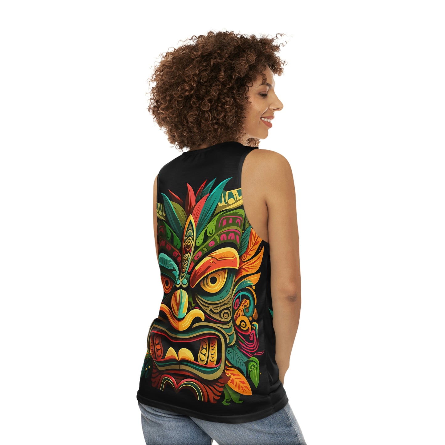 Horn Tiki Unisex Tank Top (AOP)