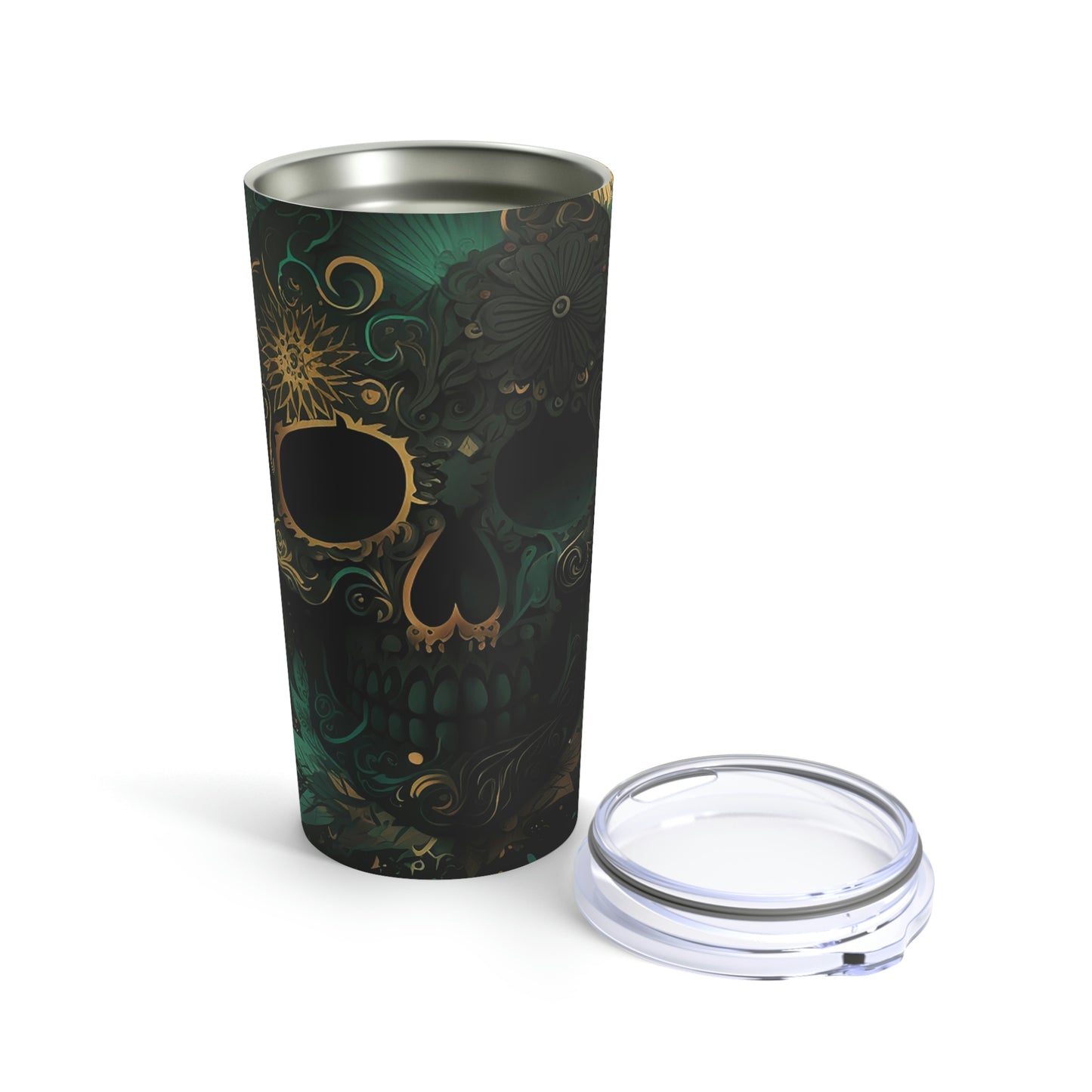 Green and Gold Skull Tumbler 20oz