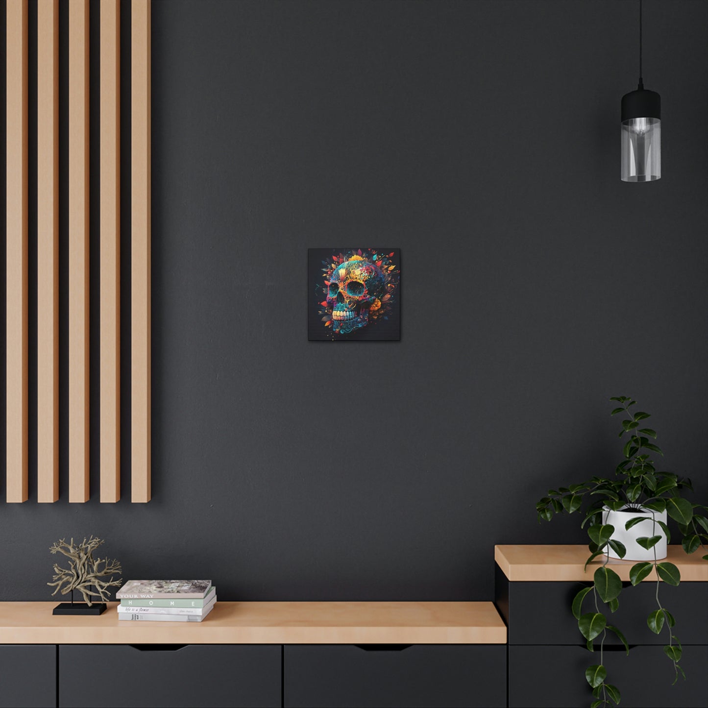 Blue Sugar Skull Canvas Gallery Wraps