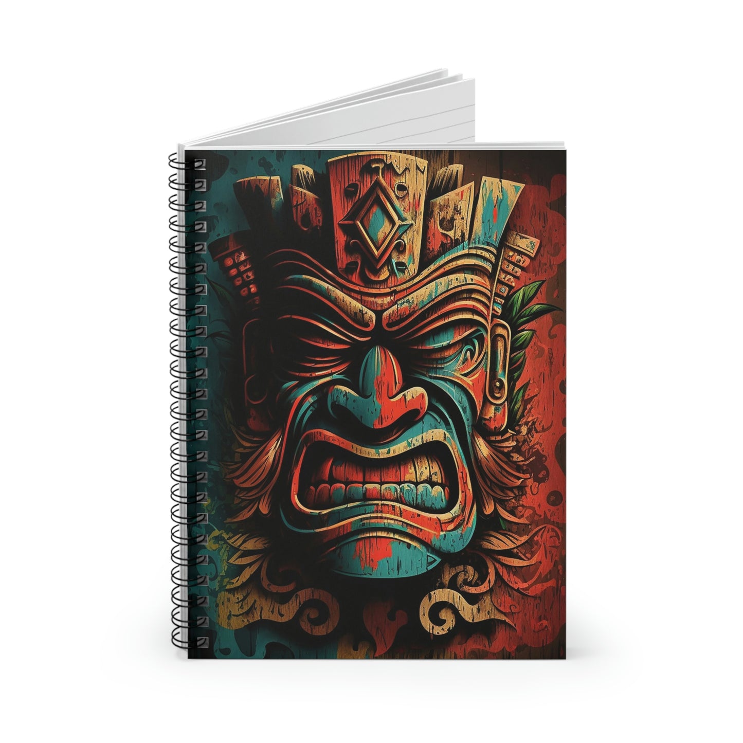 Angry Tiki Spiral Notebook - Ruled Line