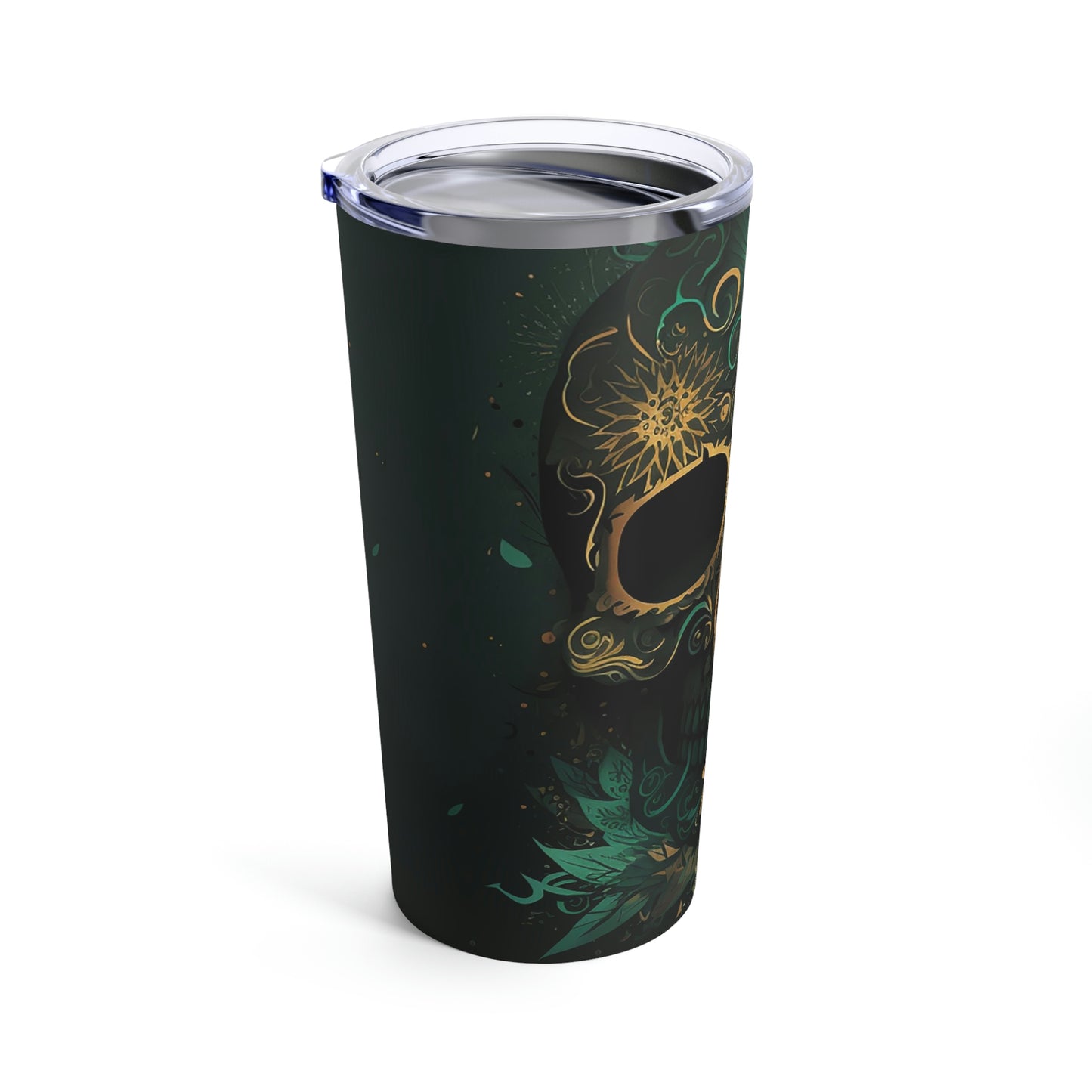 Green and Gold Skull Tumbler 20oz