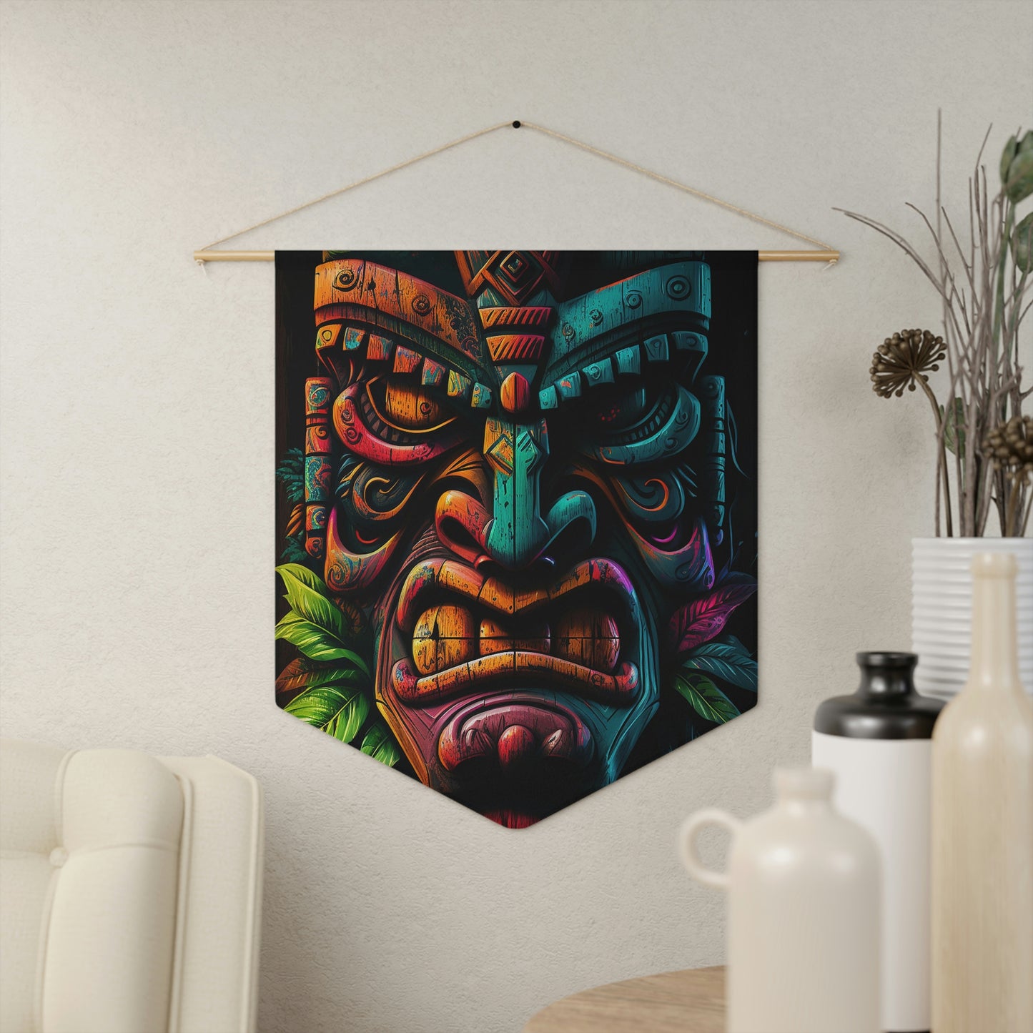 Two Face Tiki Pennant