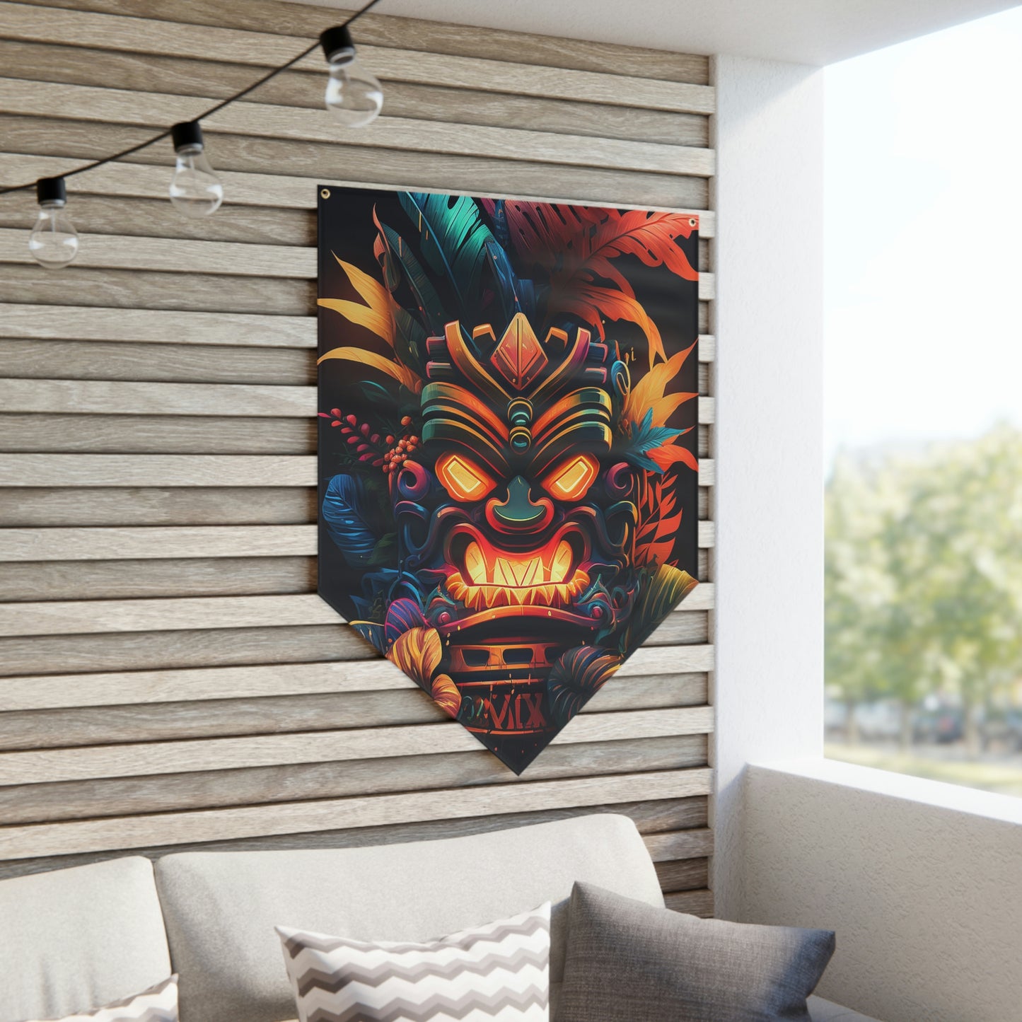 Fire Tiki Pennant Banner