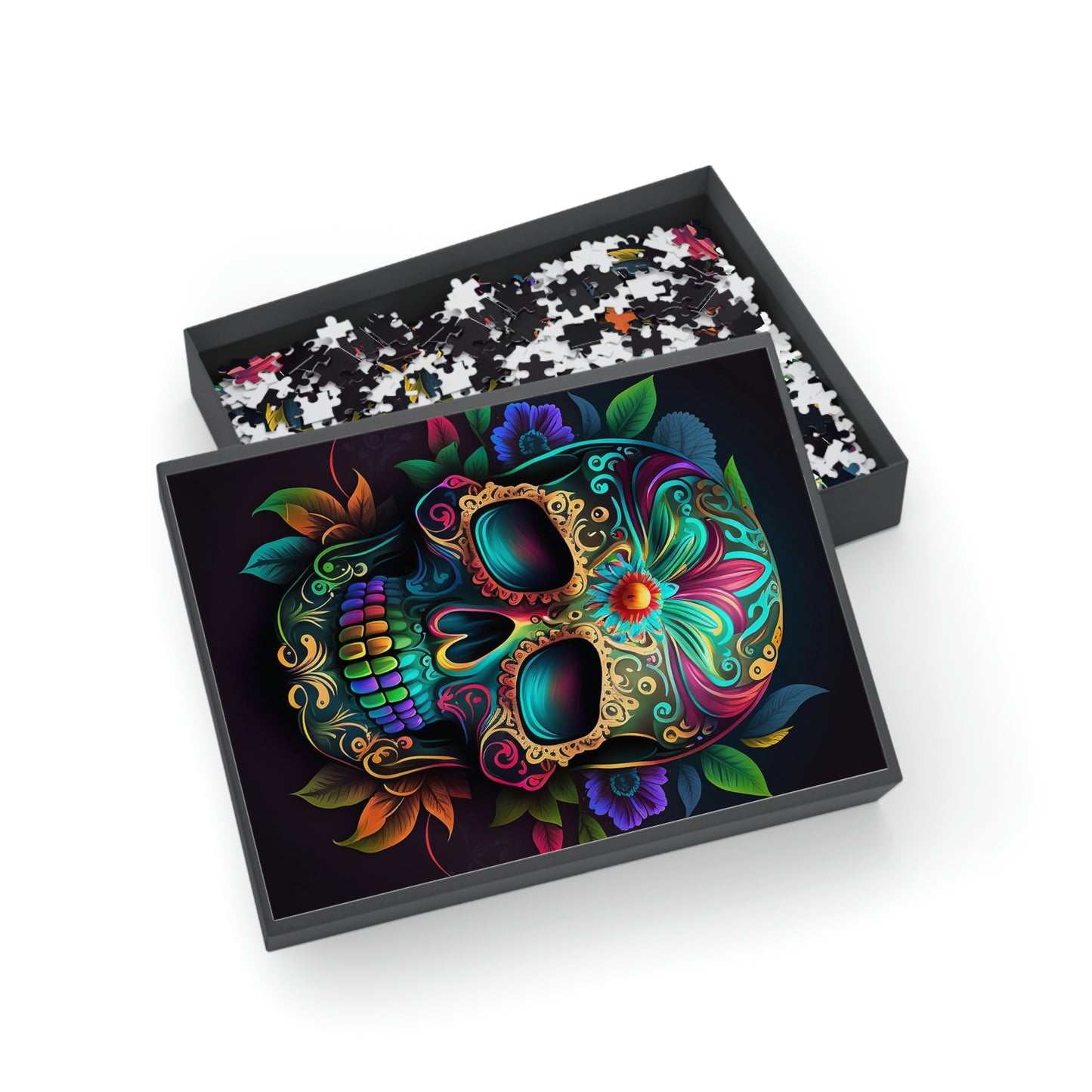 Flowered Sugar Skull Puzzle (96, 252, 500, 1000-Piece)