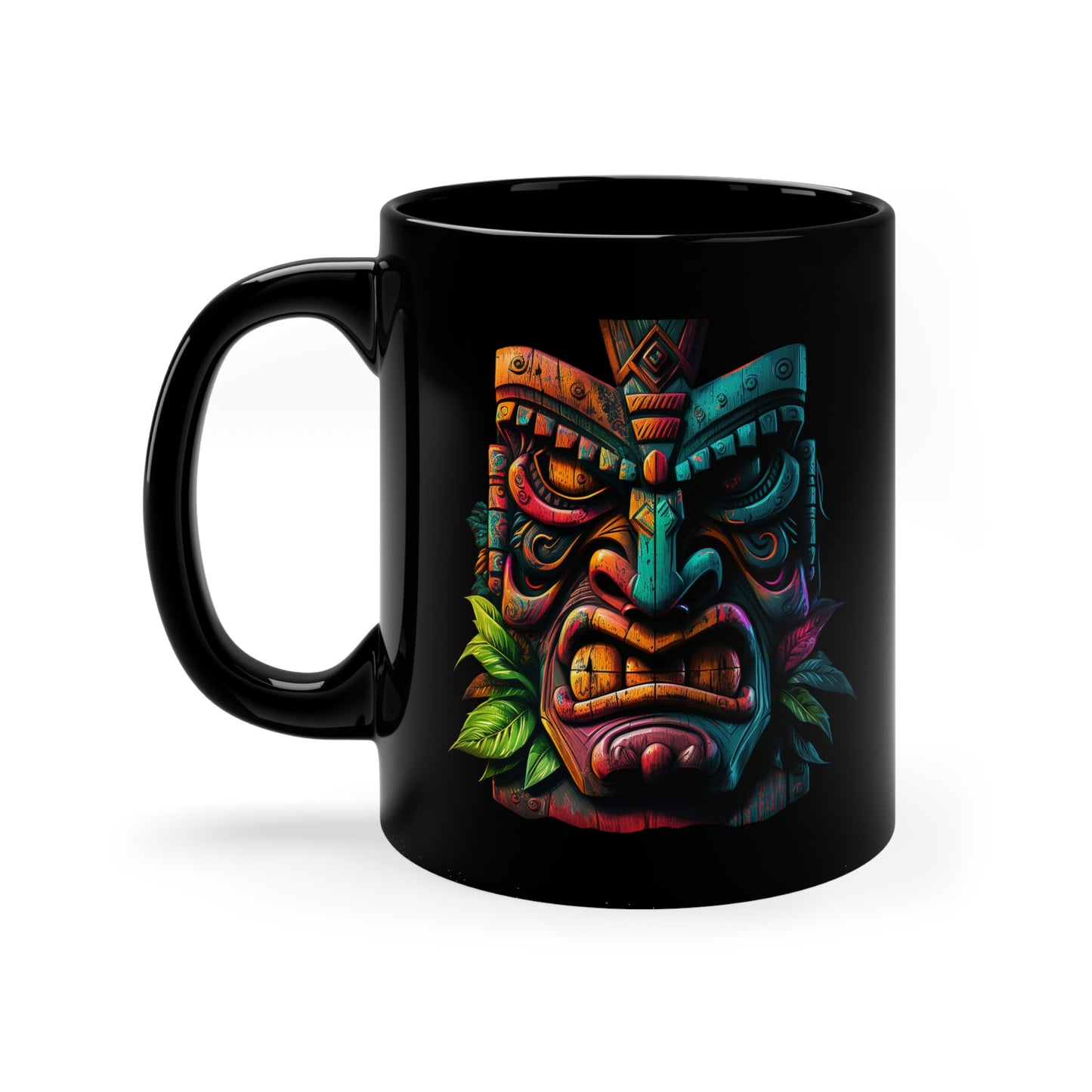 Two Face Tiki 11oz Black Mug