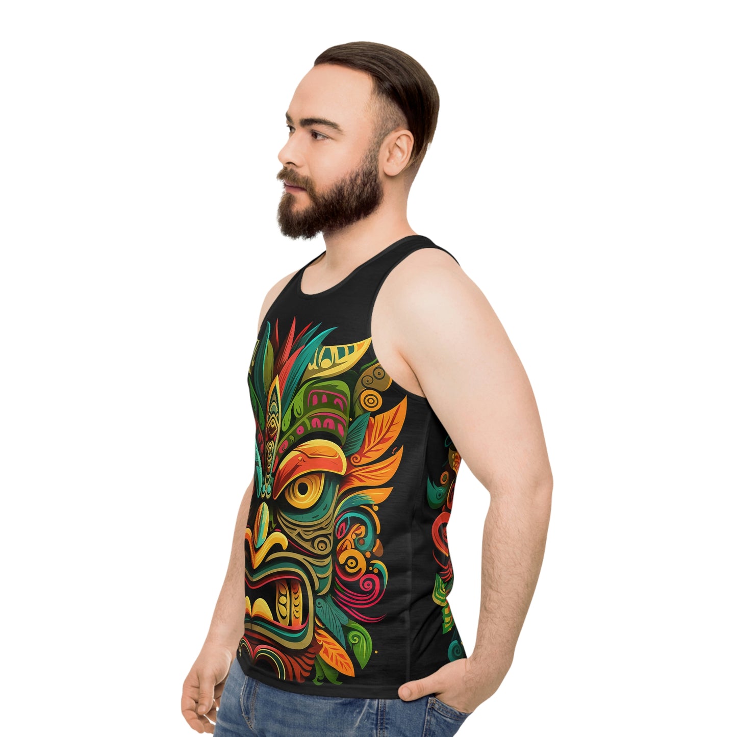 Horn Tiki Unisex Tank Top (AOP)