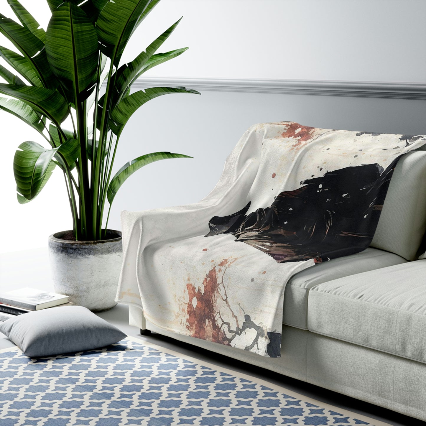 Forest Rain Watercolor Velveteen Plush Blanket