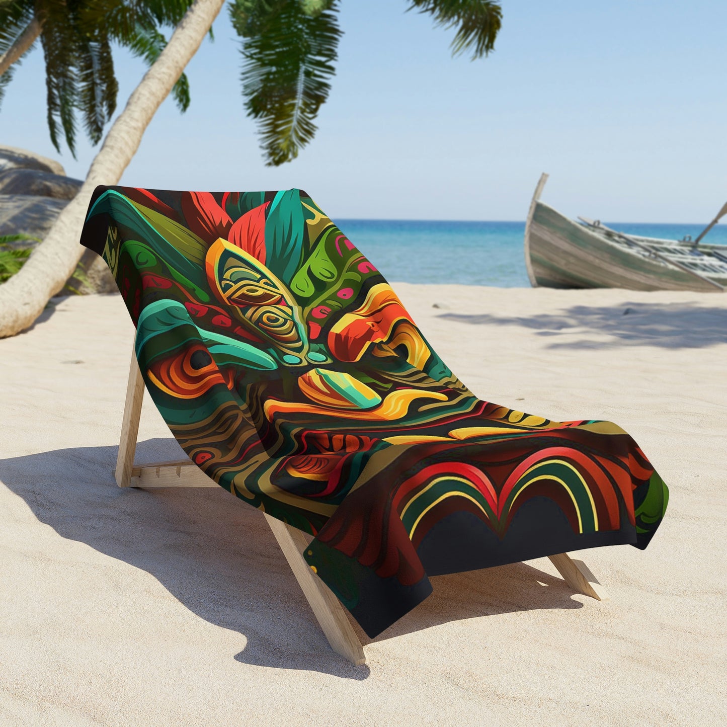 Horn Tiki Beach Towel