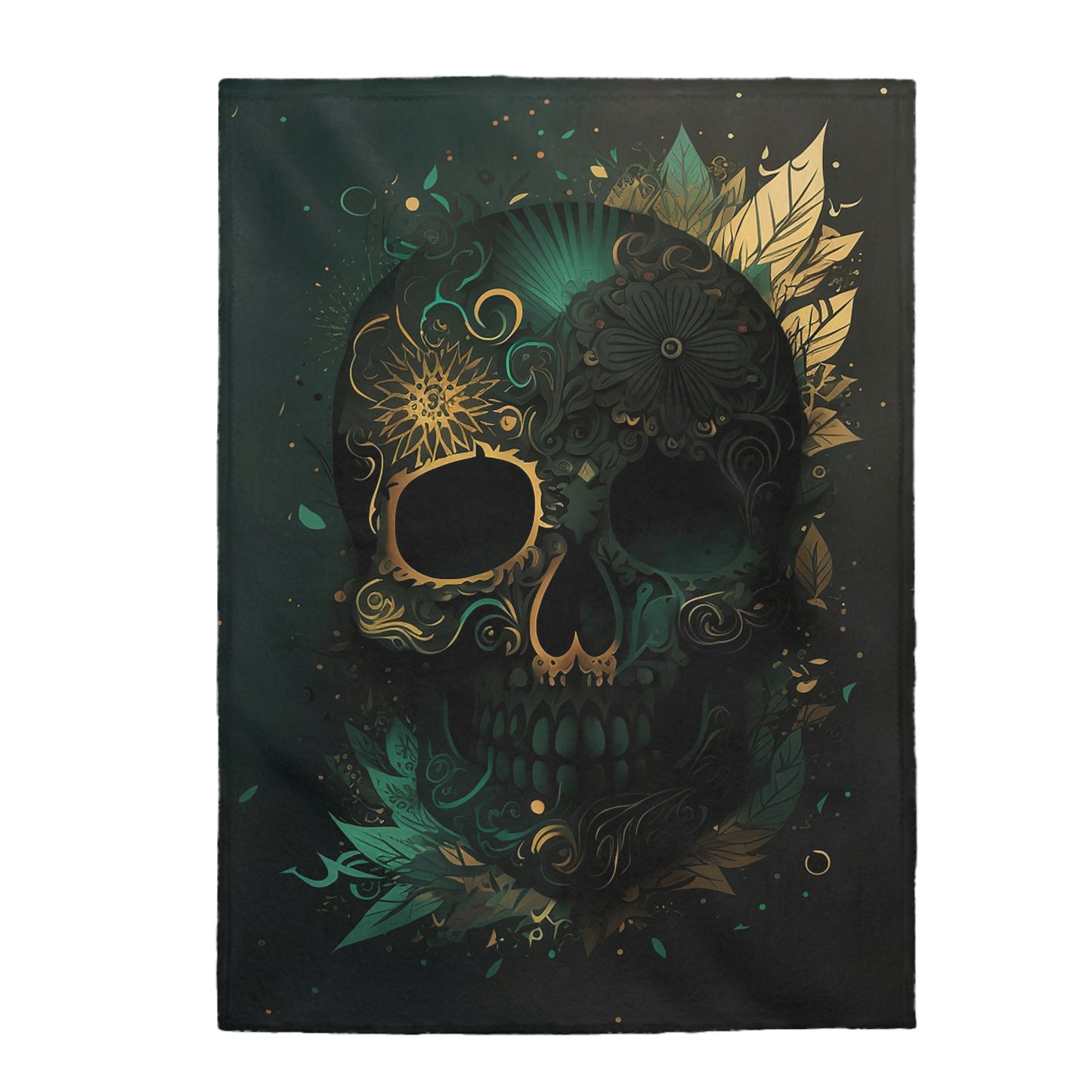 Green and Gold Velveteen Plush Blanket