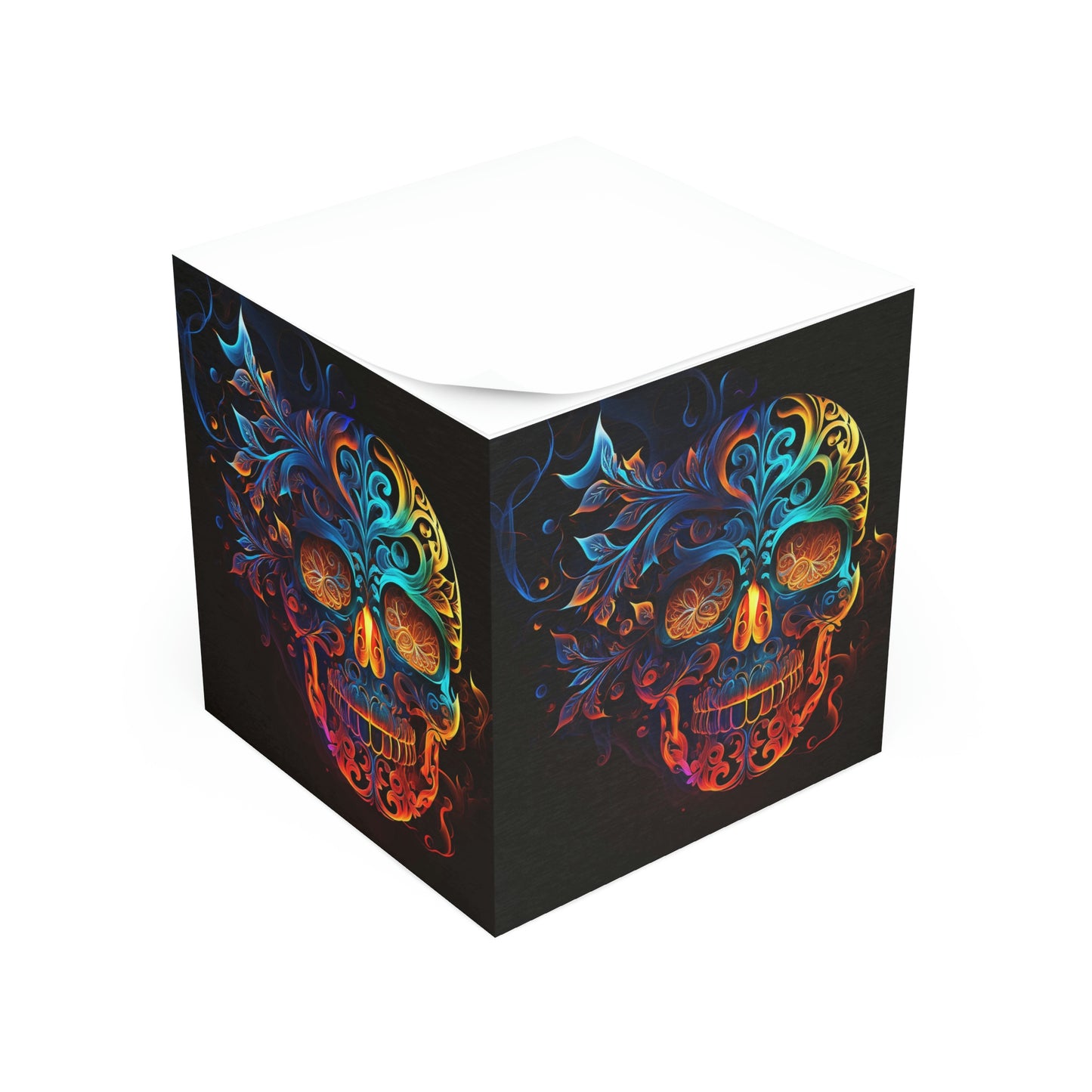 Elemental Flame Sugar Skull Note Cube