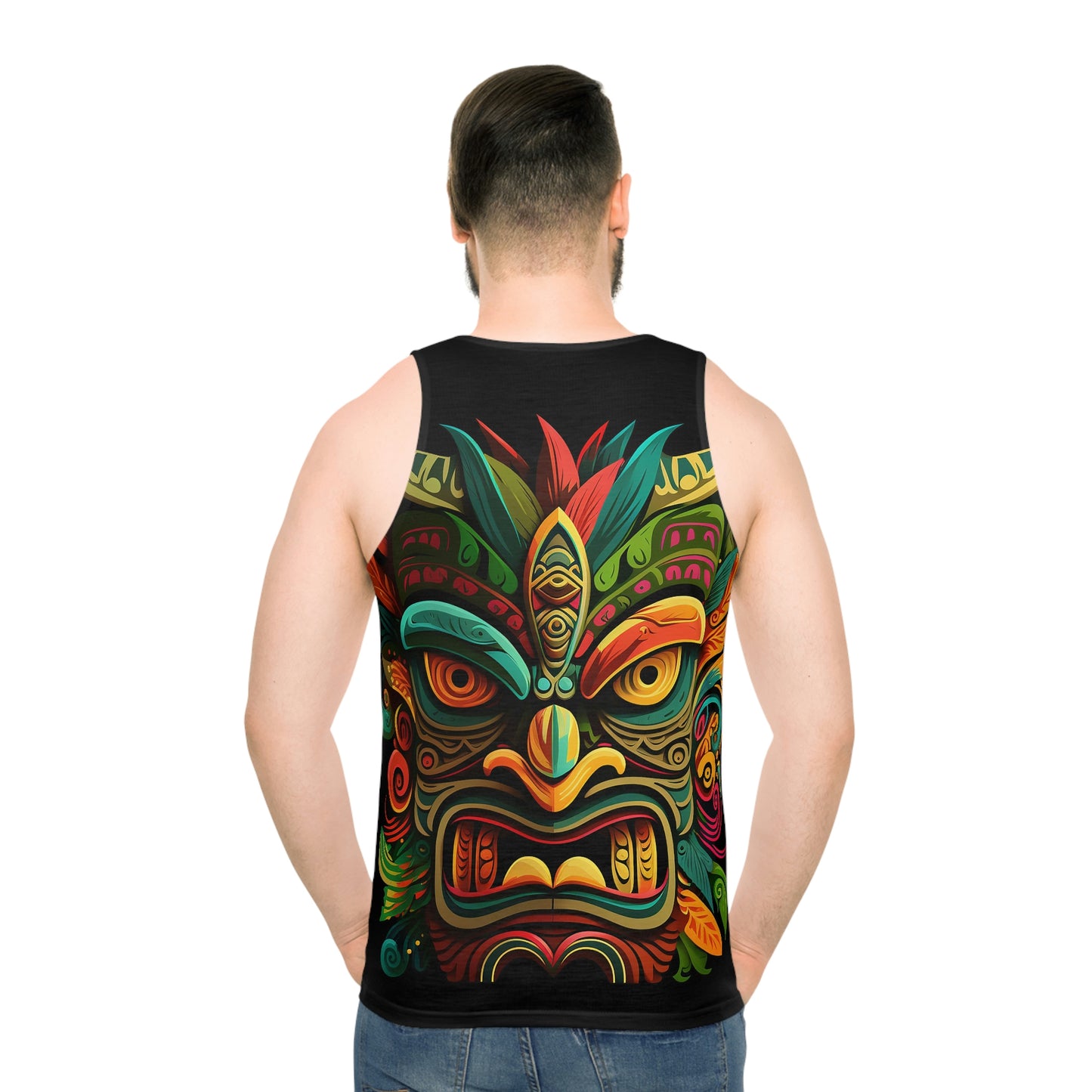Horn Tiki Unisex Tank Top (AOP)