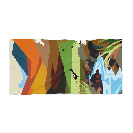 Mountain River Beach Towel