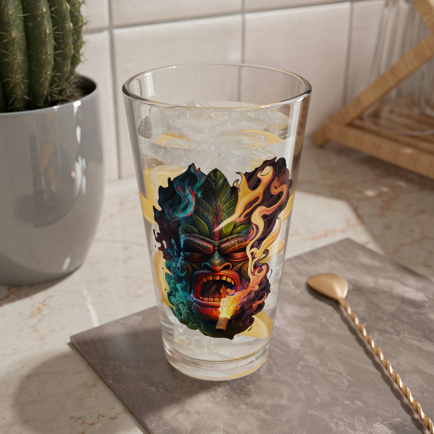 Possessed by Smoke Tiki Mixing Glass, 16oz