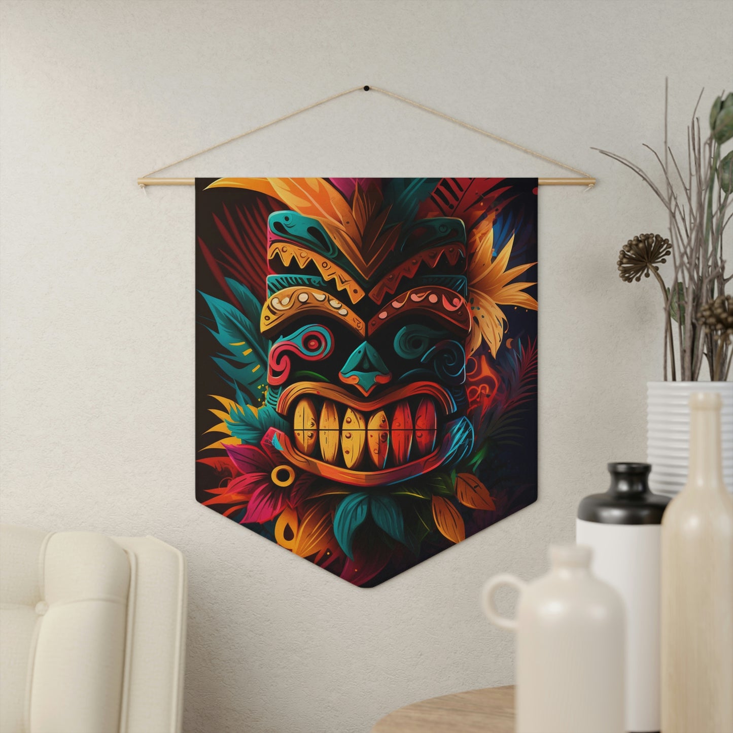 Feathered Tiki Pennant