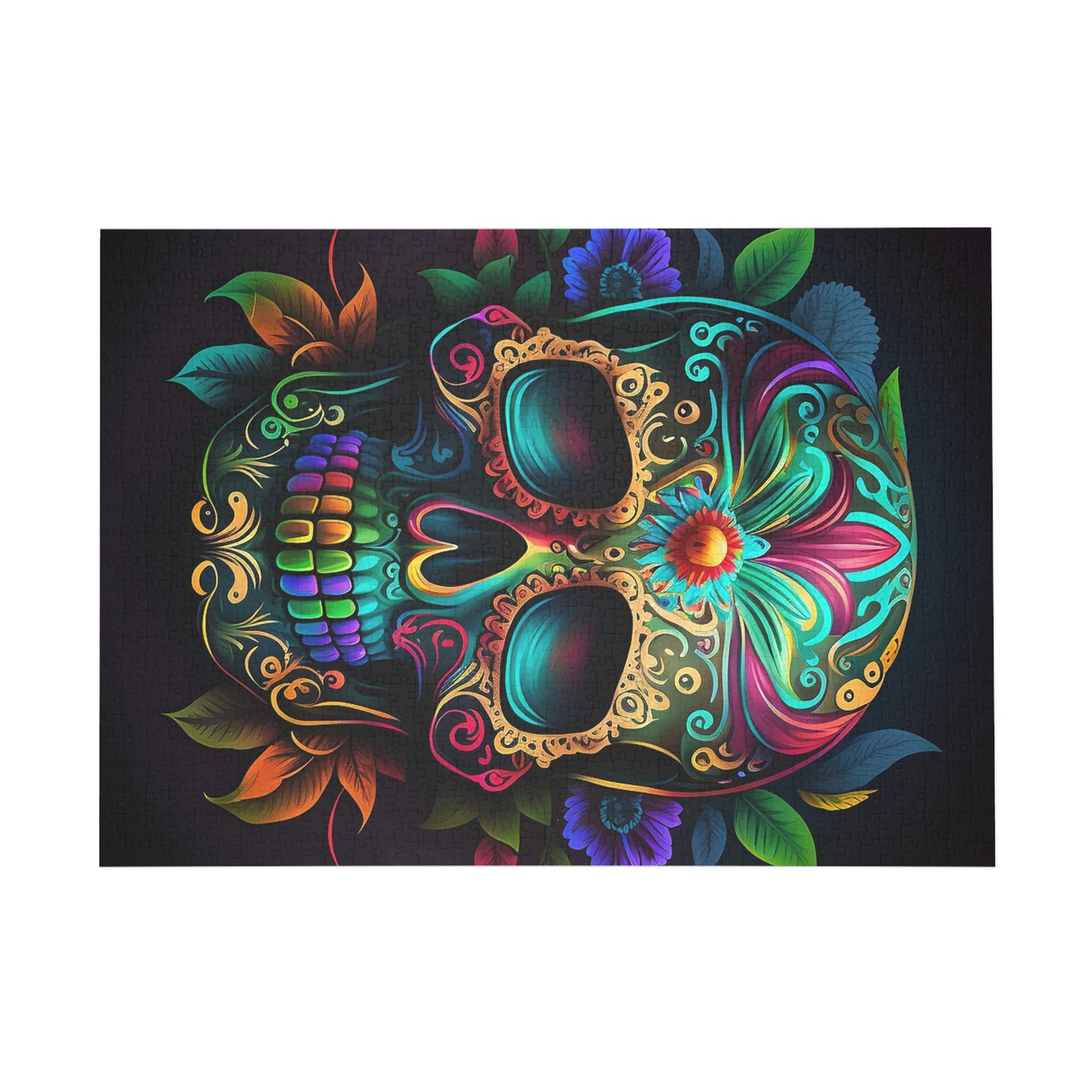 Flowered Sugar Skull Puzzle (96, 252, 500, 1000-Piece)
