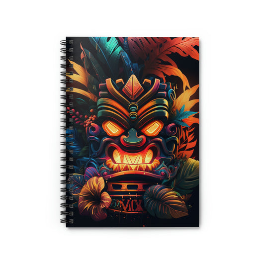 Fire Tiki Spiral Notebook - Ruled Line