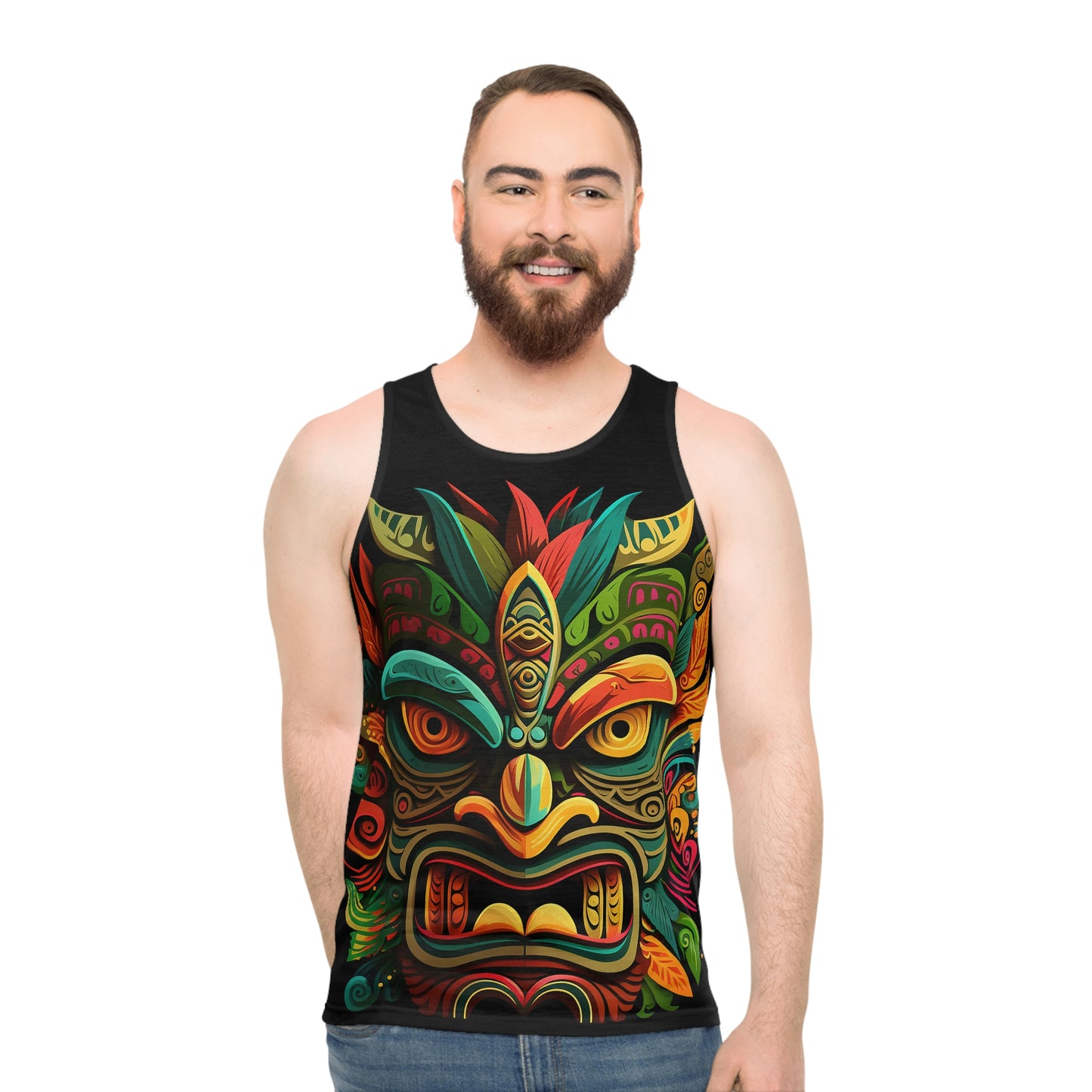 Horn Tiki Unisex Tank Top (AOP)