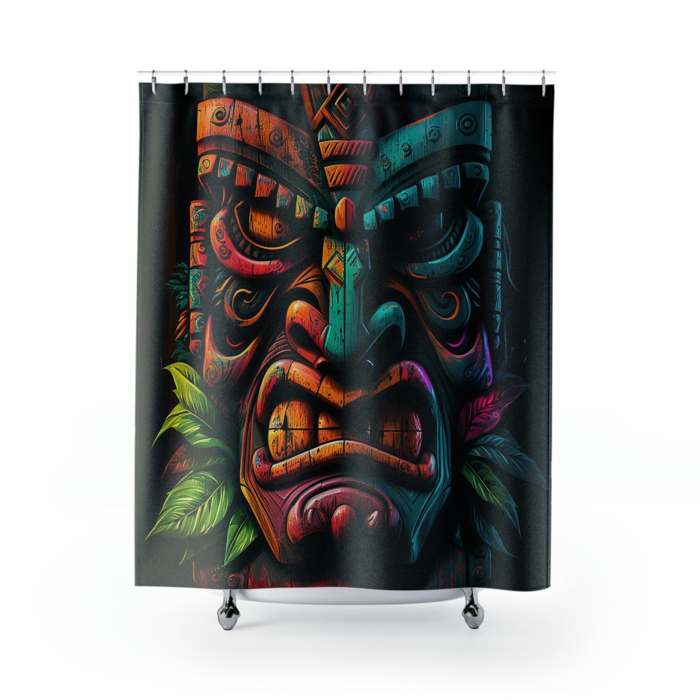 Two Face Tiki Shower Curtains