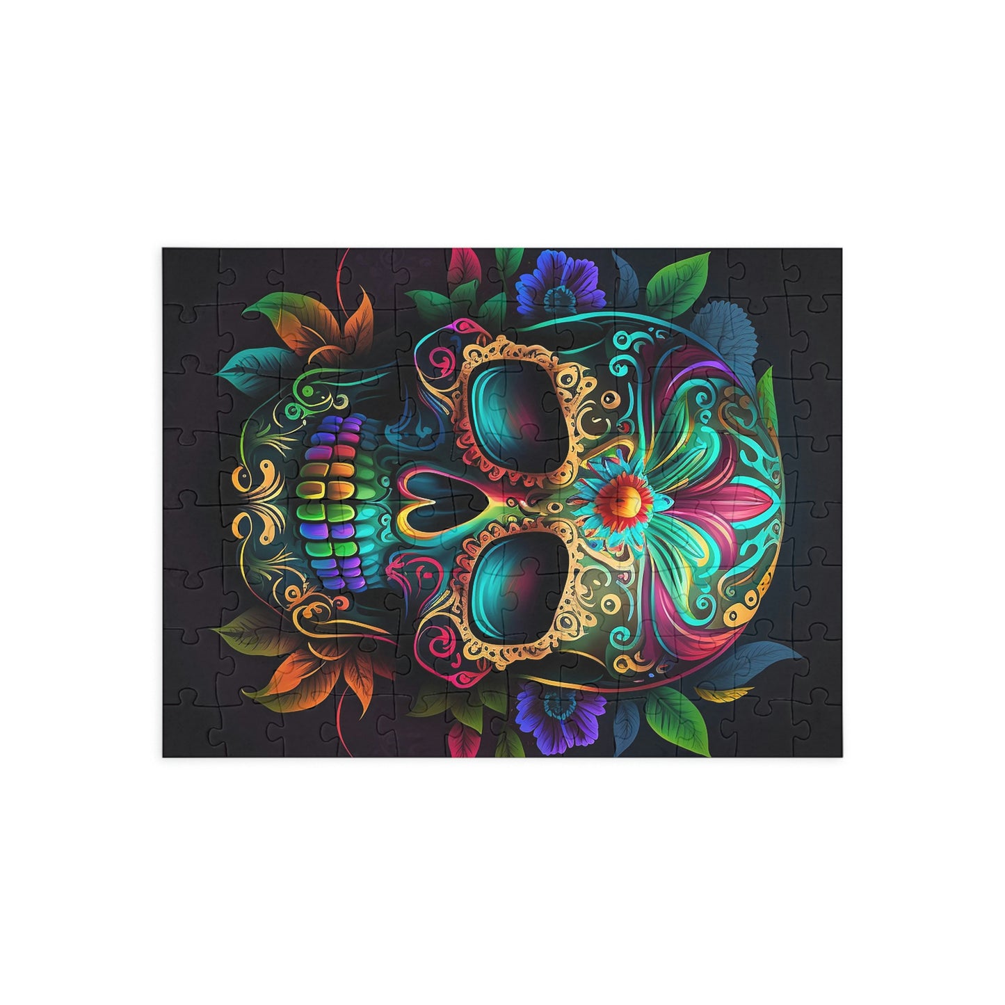 Flowered Sugar Skull Puzzle (96, 252, 500, 1000-Piece)