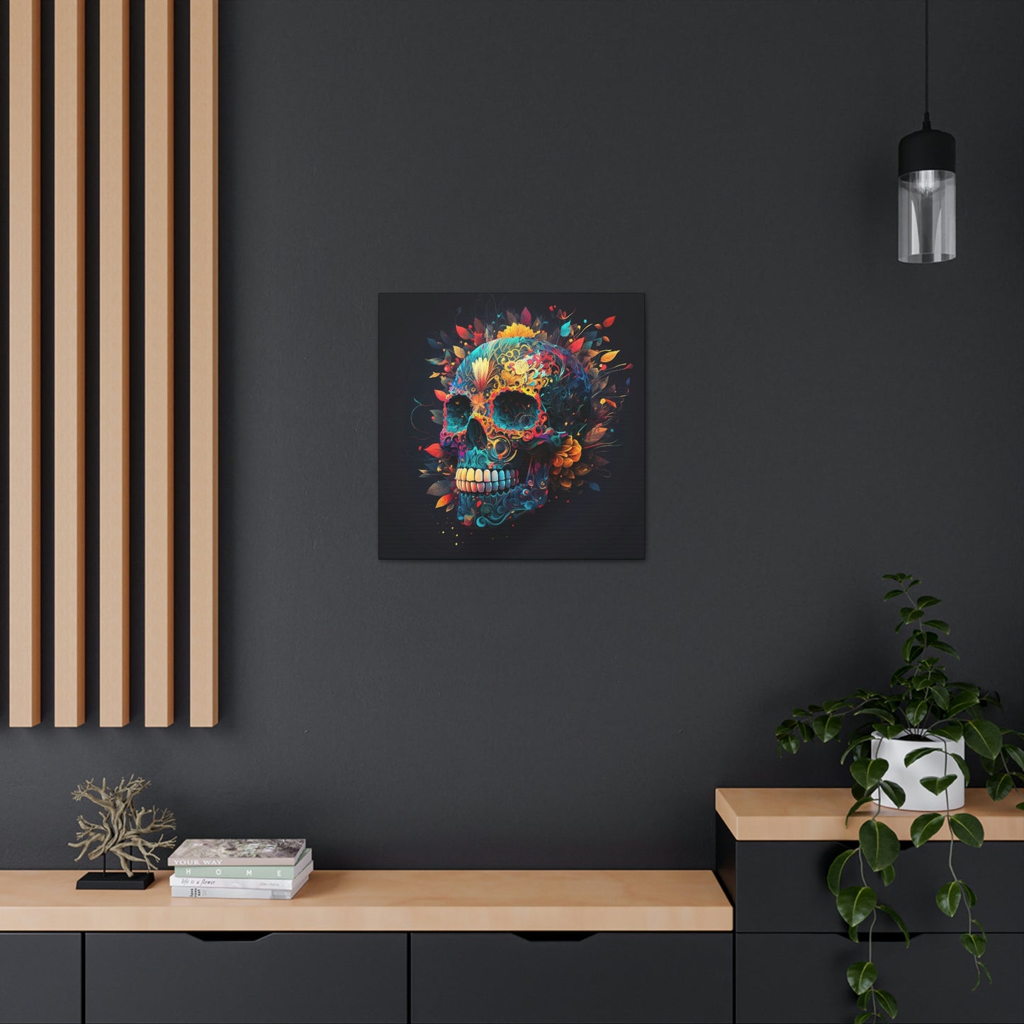 Blue Sugar Skull Canvas Gallery Wraps