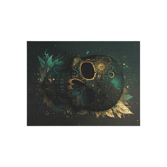 Green and Gold Skull Puzzle (96, 252, 500, 1000-Piece)