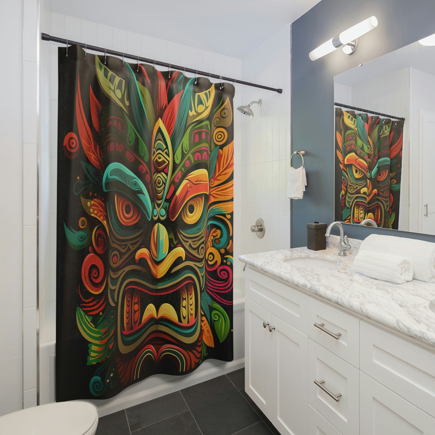 Horn Tiki Shower Curtains