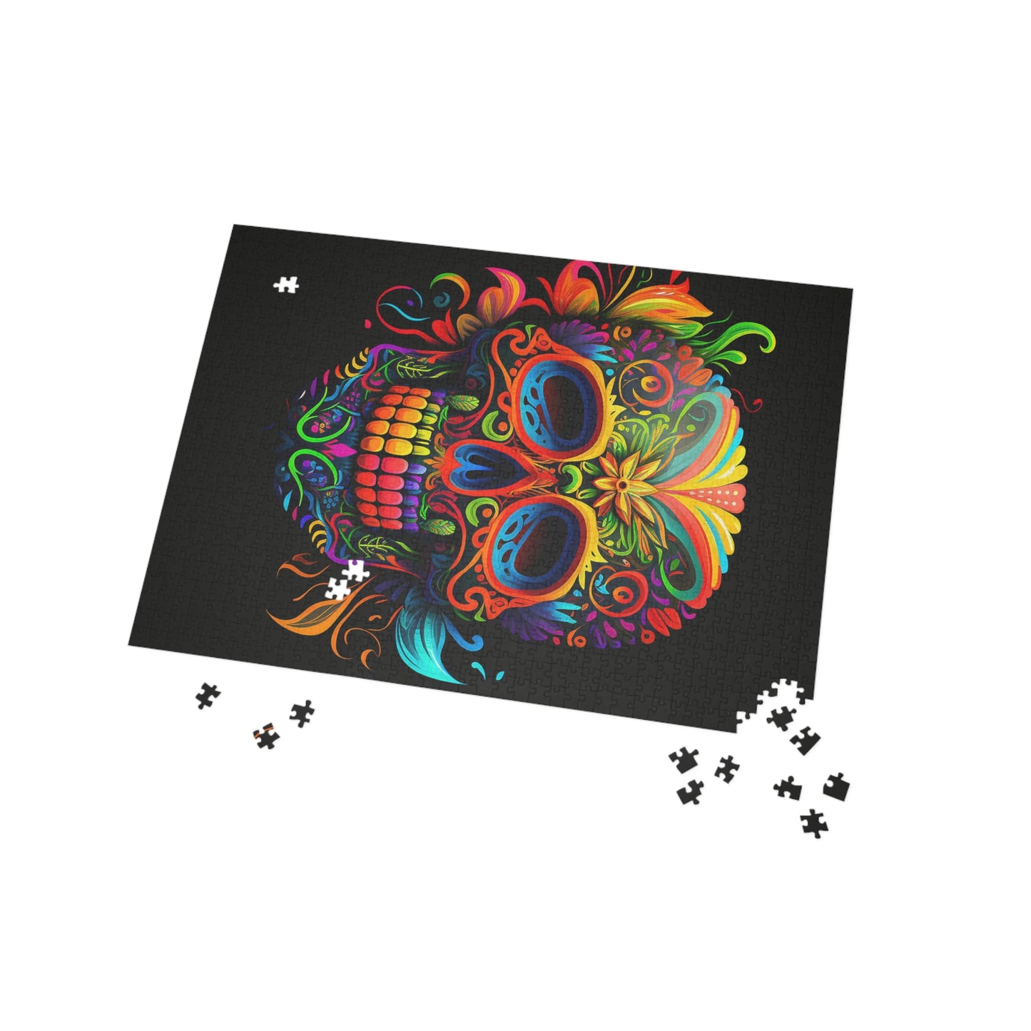 Neon Sugar Skull Puzzle (96, 252, 500, 1000-Piece)