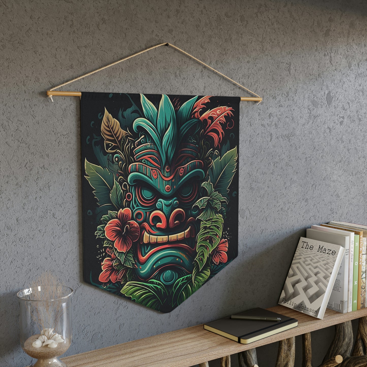 Green Tiki Pennant