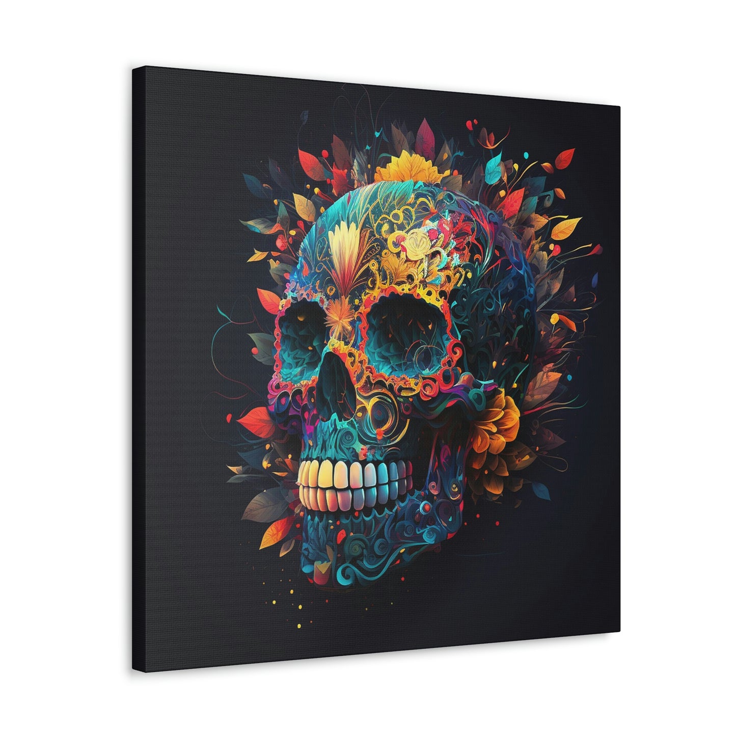 Blue Sugar Skull Canvas Gallery Wraps