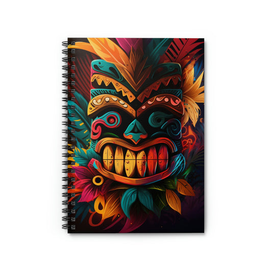 Feathered Tiki Spiral Notebook - Ruled Line