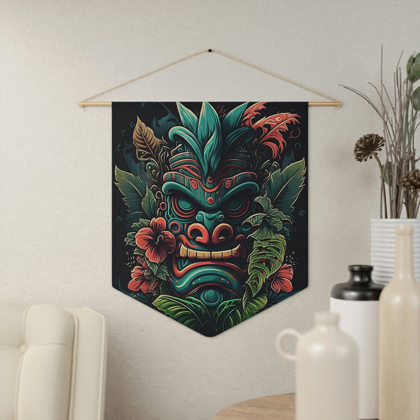 Green Tiki Pennant