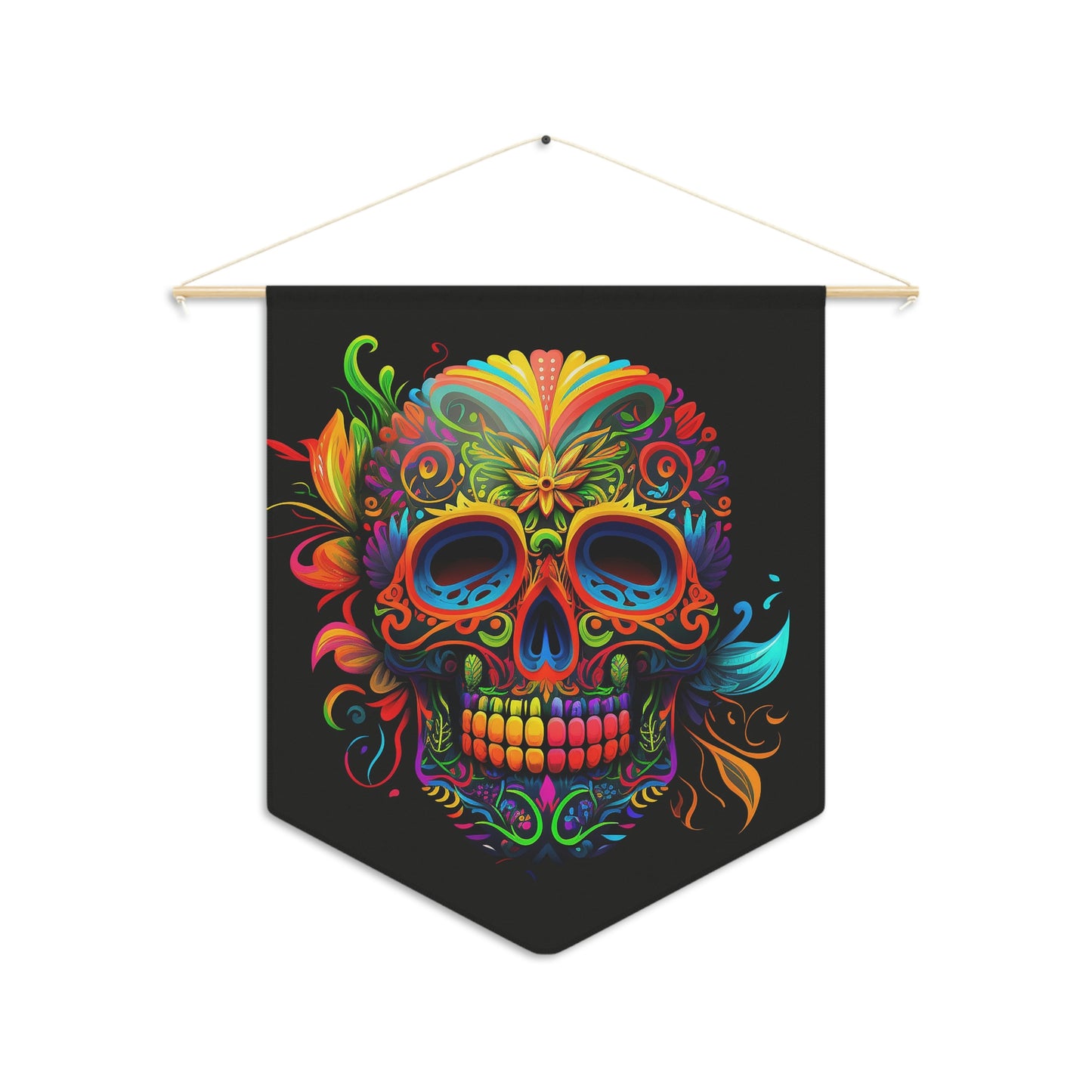 Neon Sugar Skull Pennant
