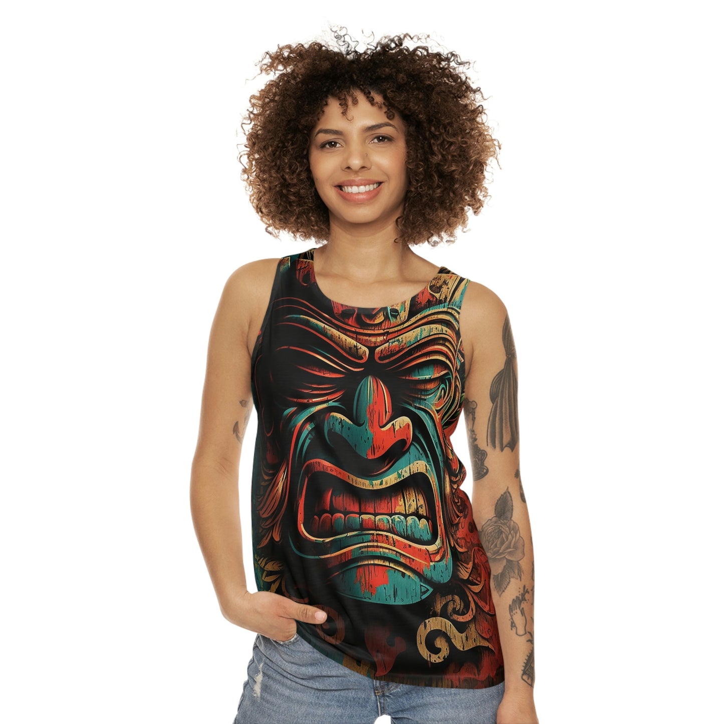 Angry Tiki Unisex Tank Top