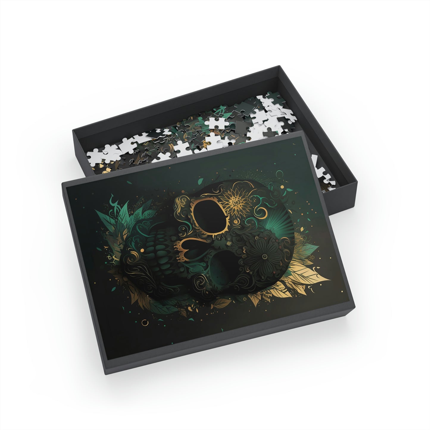 Green and Gold Skull Puzzle (96, 252, 500, 1000-Piece)