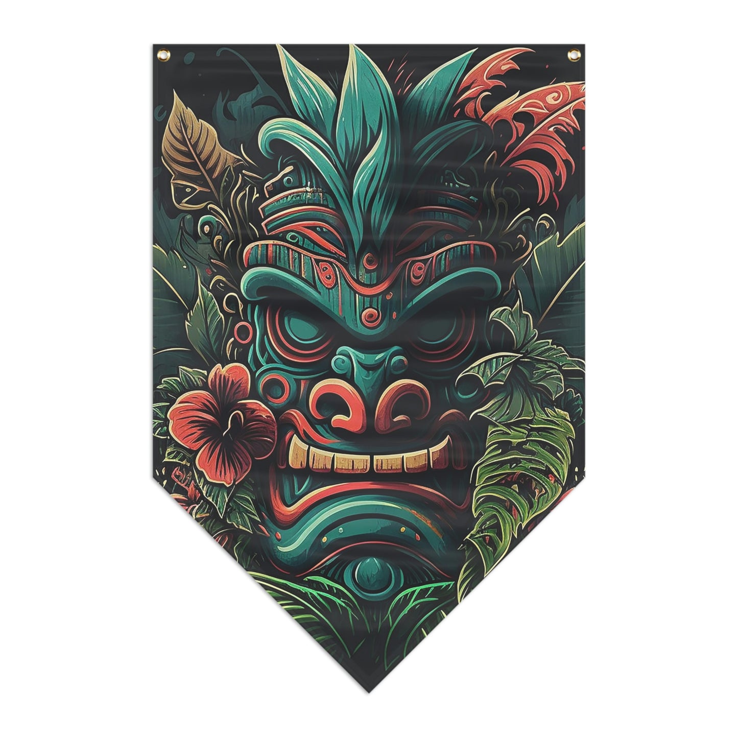 Green Tiki Pennant Banner