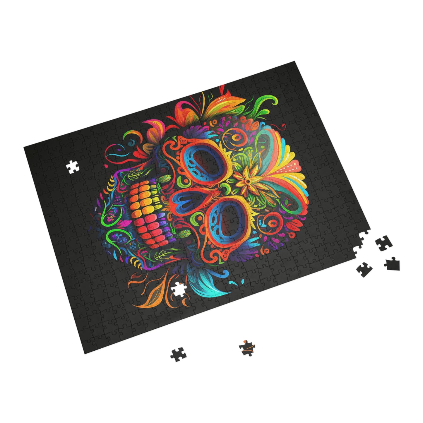 Neon Sugar Skull Puzzle (96, 252, 500, 1000-Piece)