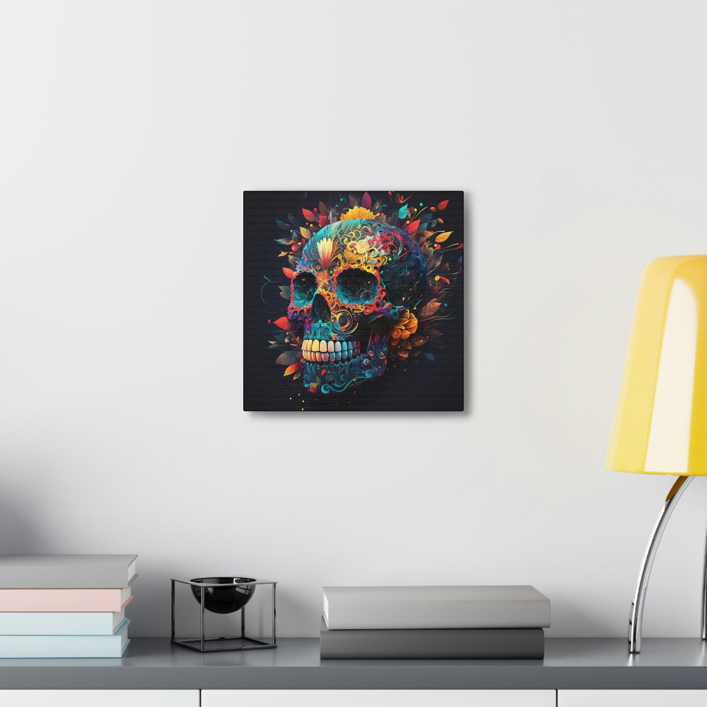 Blue Sugar Skull Canvas Gallery Wraps