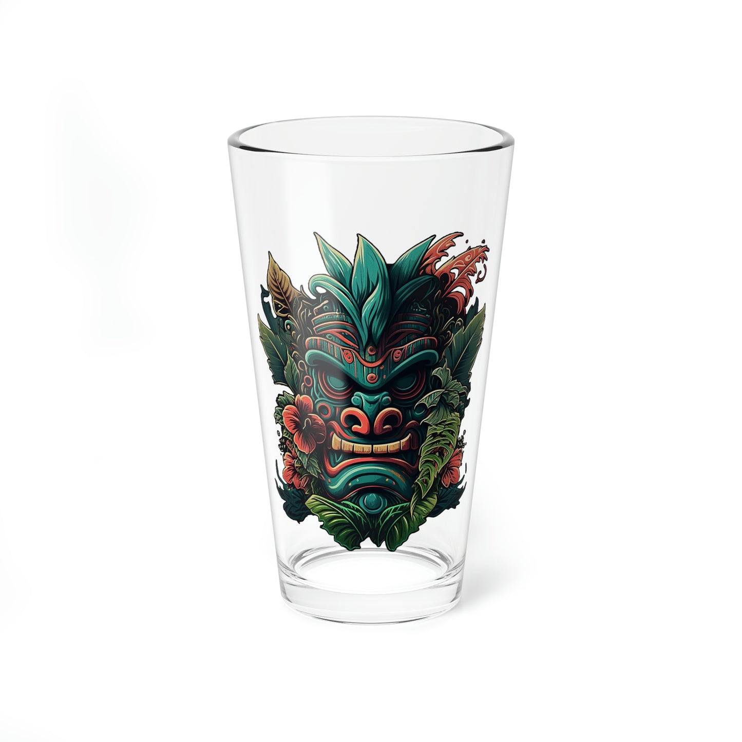 Green Tiki Mixing Glass, 16oz