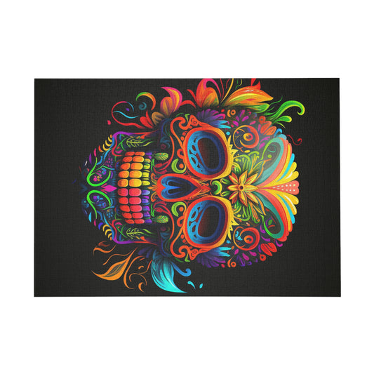 Neon Sugar Skull Puzzle (96, 252, 500, 1000-Piece)