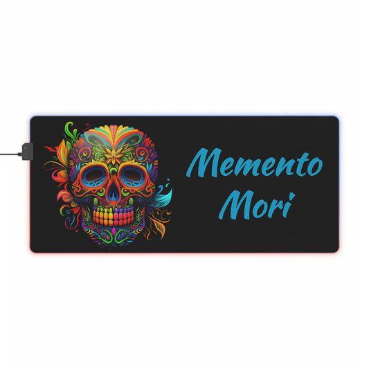 Neon Sugar Skull LED Gaming Mouse Pad