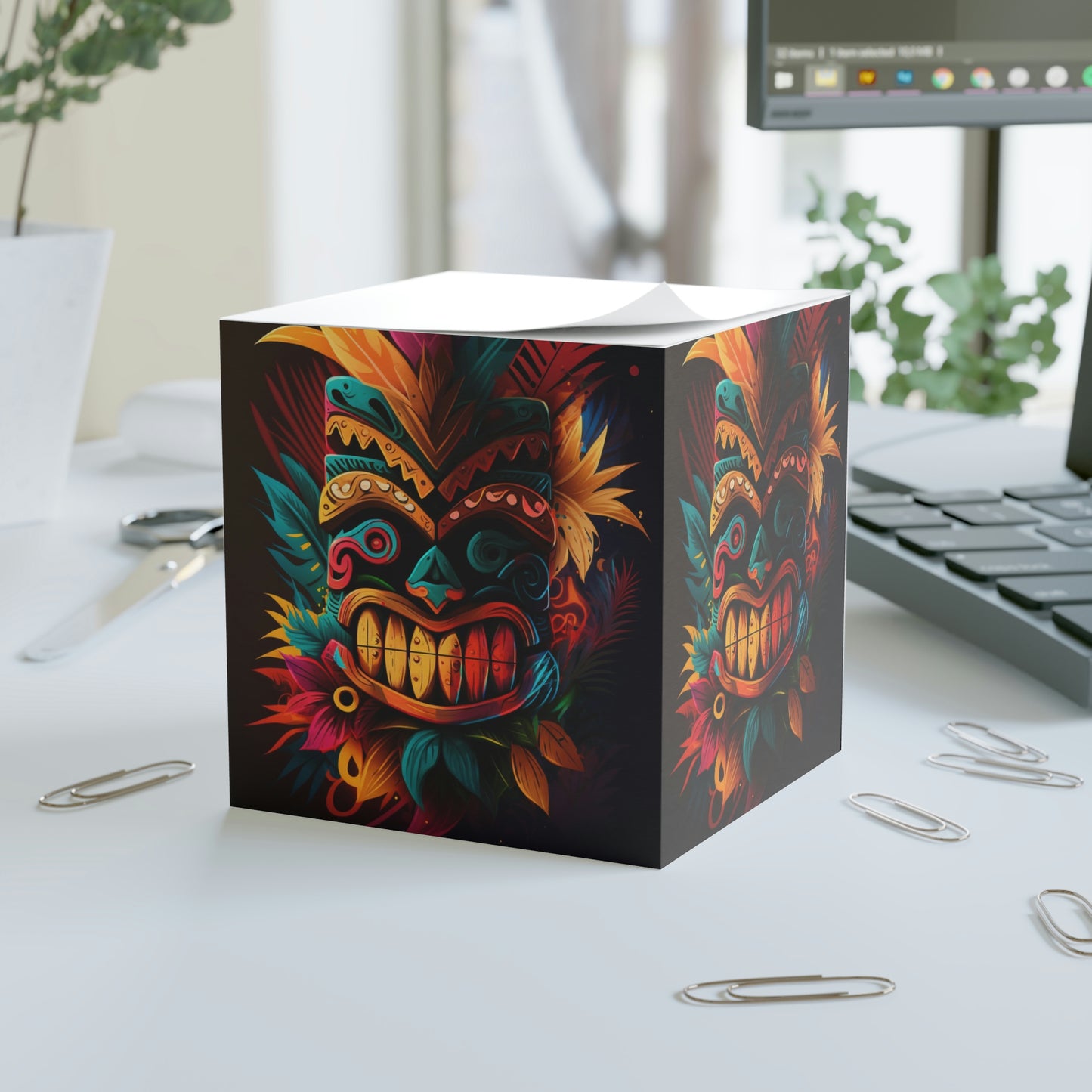 Feathered Tiki Note Cube