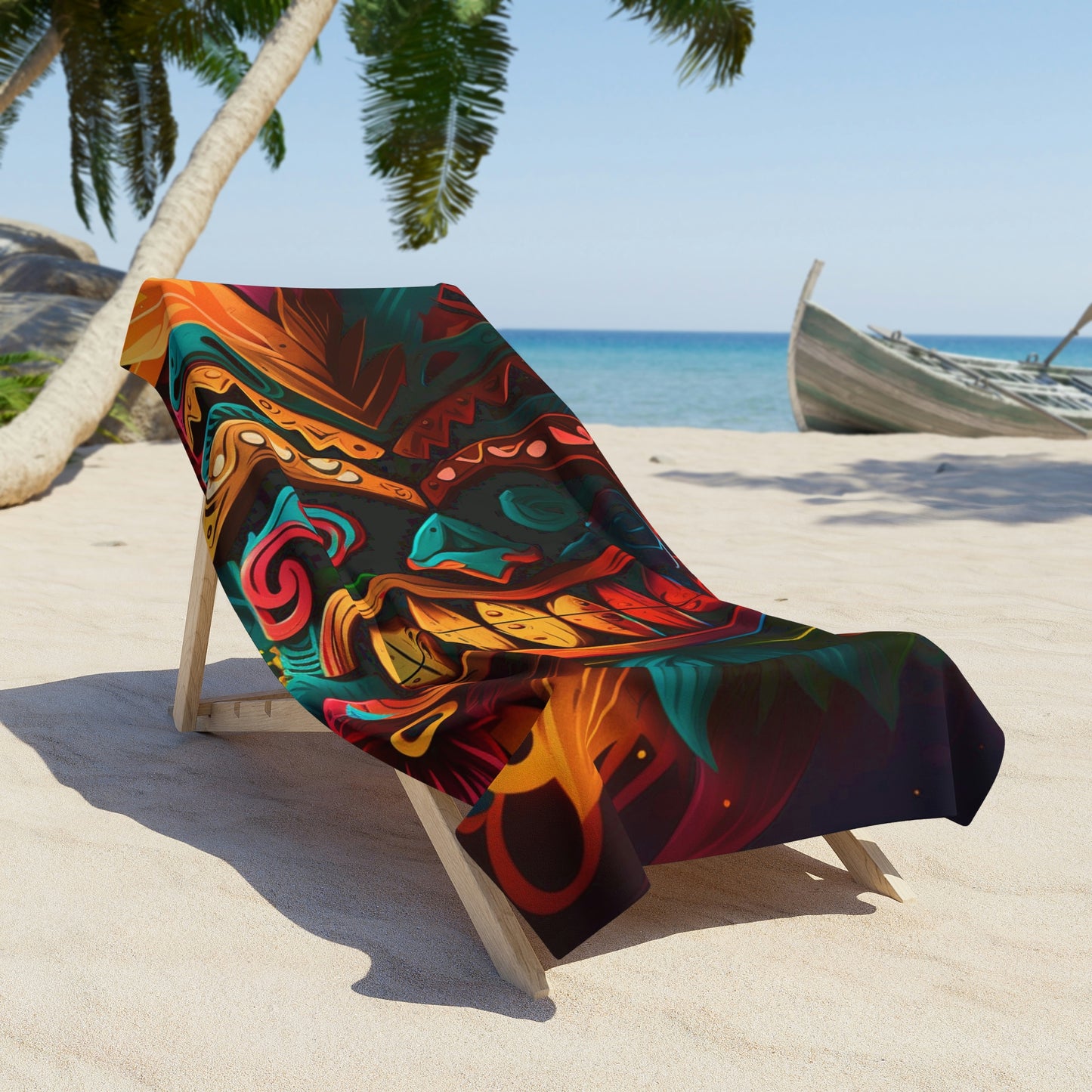 Feathered Tiki Beach Towel