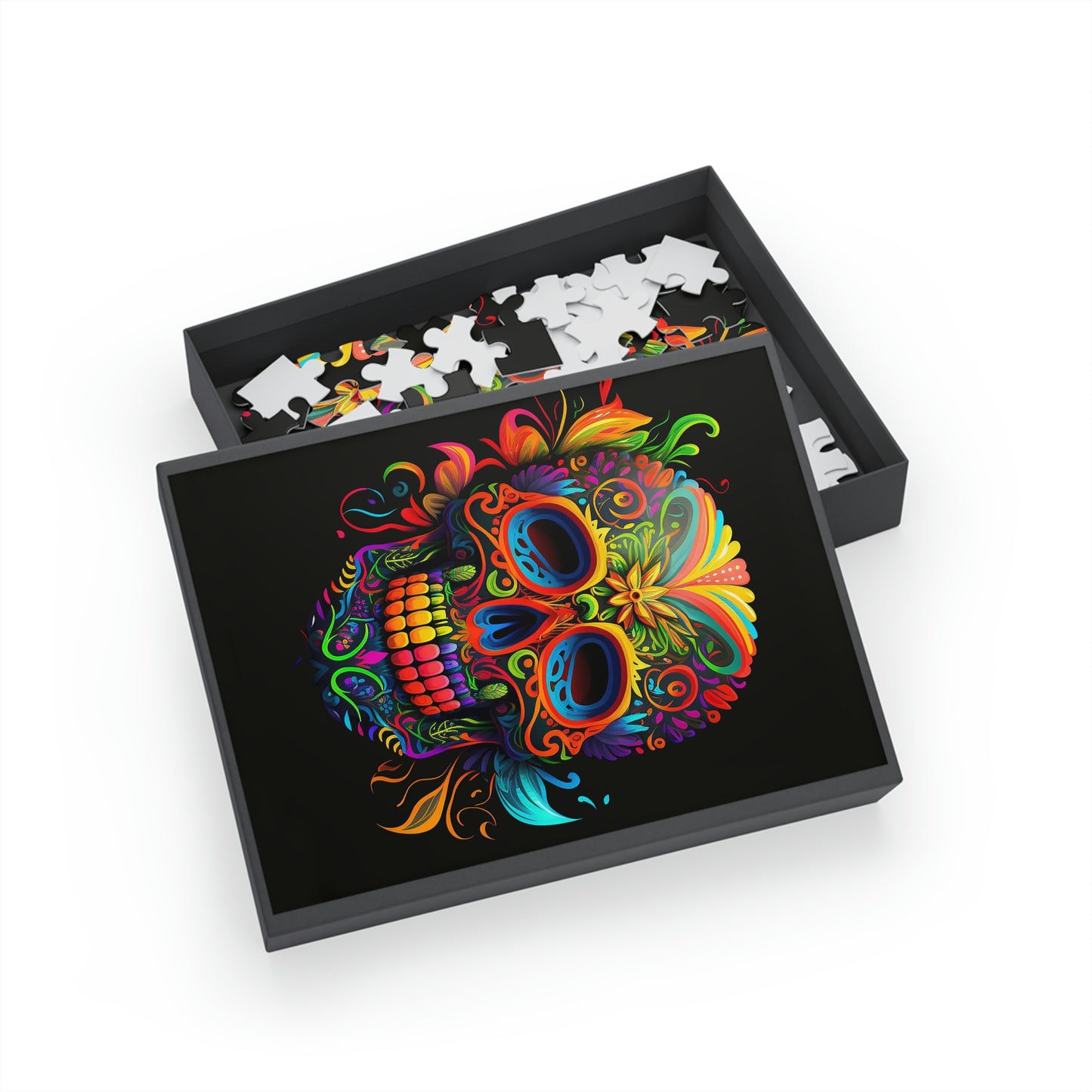Neon Sugar Skull Puzzle (96, 252, 500, 1000-Piece)