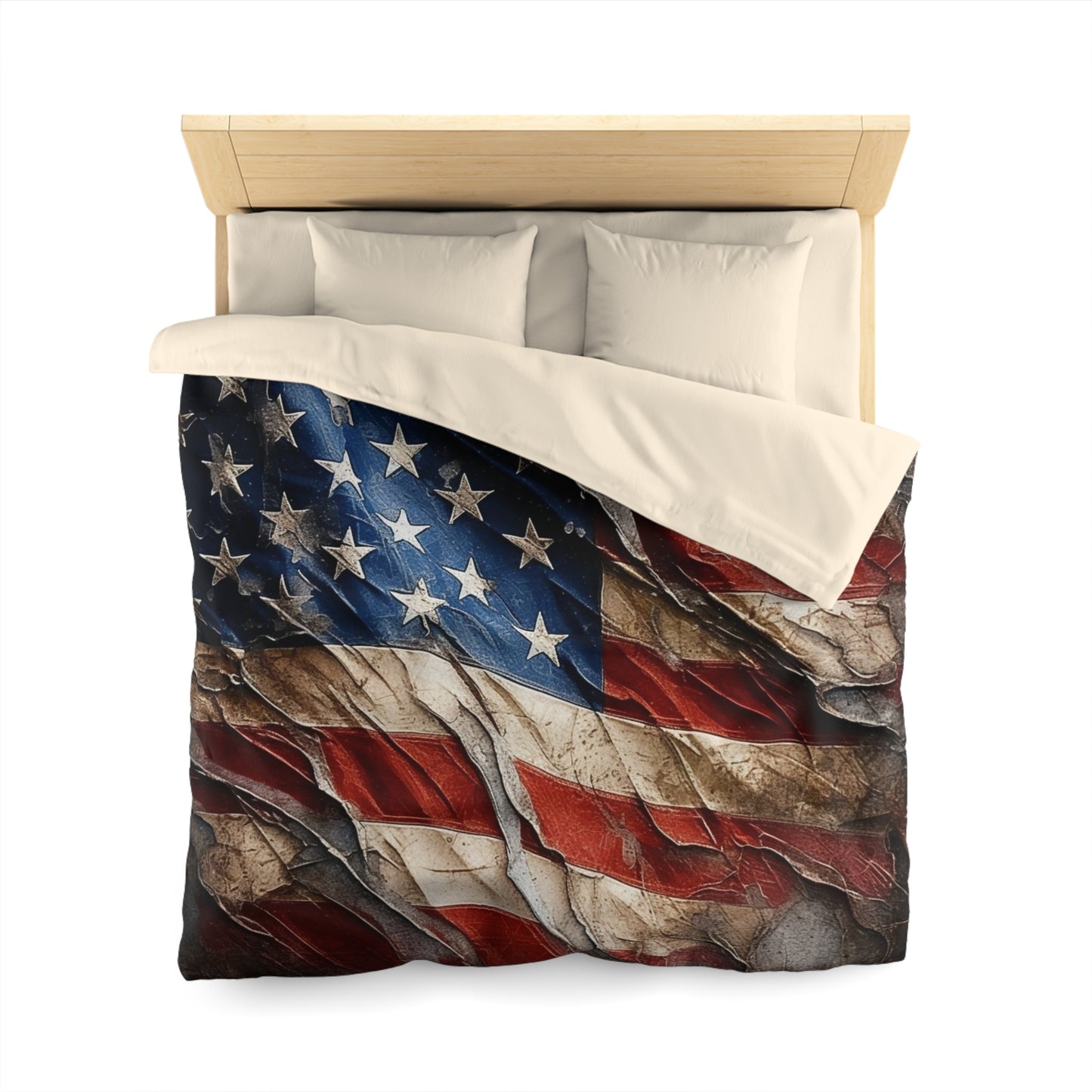 Distressed American Flag Microfiber Duvet Cover