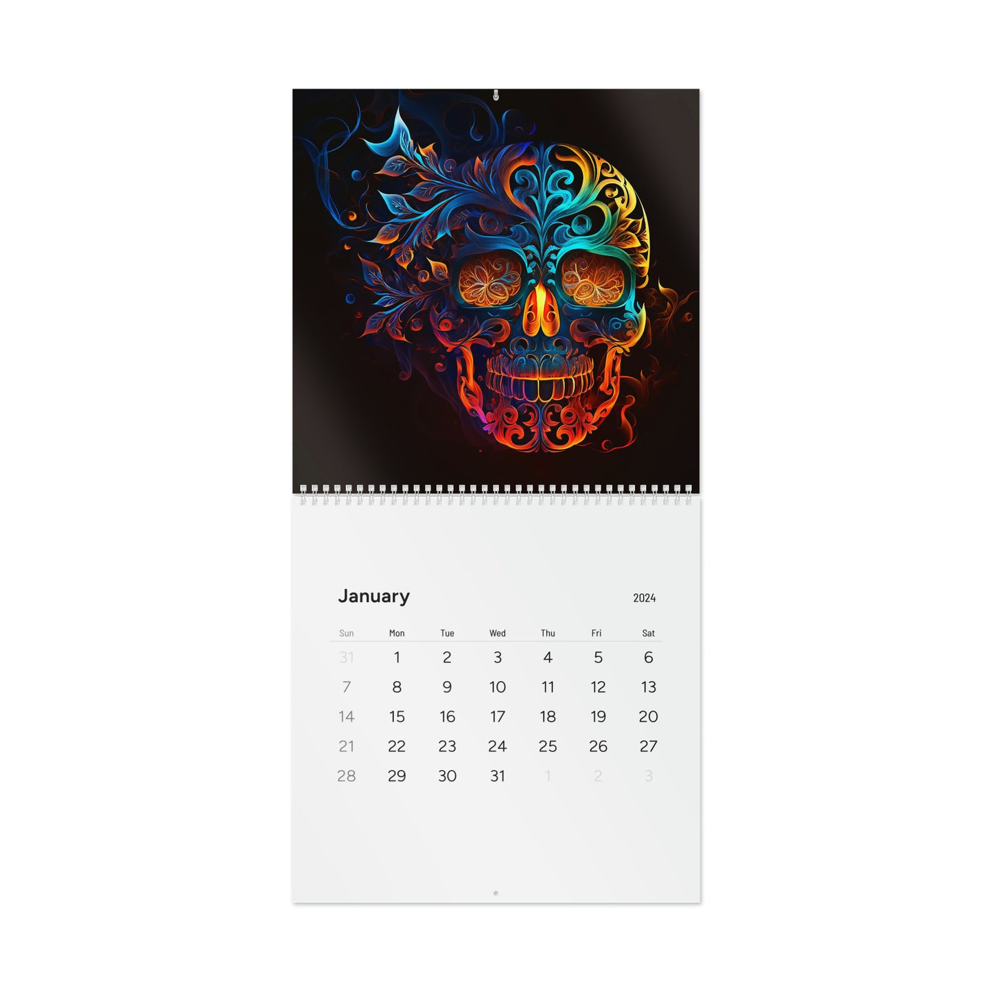 Sugar Skull Wall Calendar (2024)