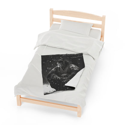 Stoic Samurai Velveteen Plush Blanket