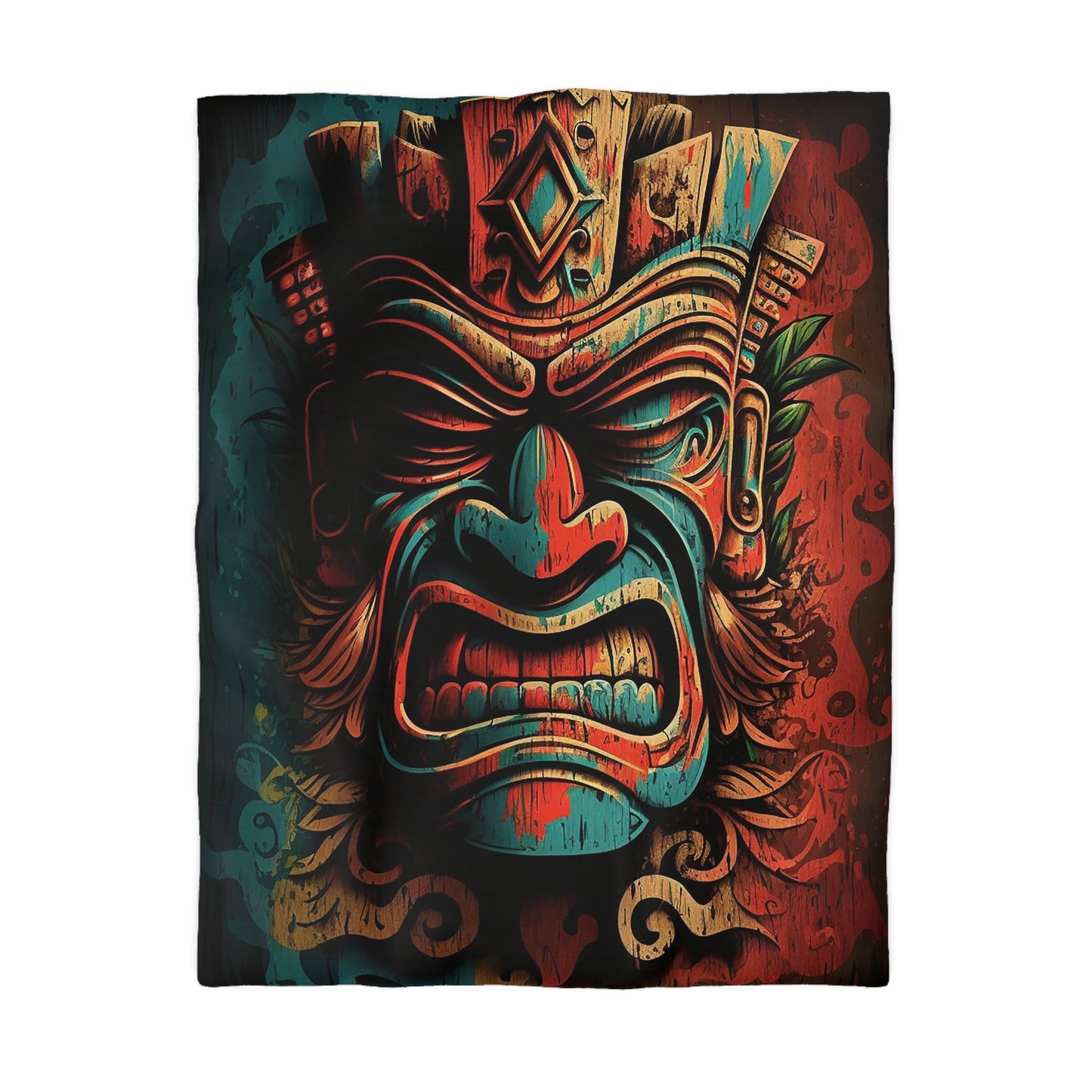 Angry Tiki Microfiber Duvet Cover